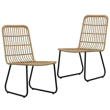 WODMB Garden Chairs 2pcs Poly Rattan Outdoor Chairs Minimalist Modern Garden Chair Outdoor Furniture (Color : A, Size : One size)