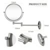 GloRiastar 7X Wall Mounted Makeup Mirror - Double Sided Magnifying Makeup Mirror for Bathroom, 8 Inch Extension Polished Chrome Finished Mirror