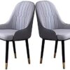 dining chair Kitchen Dining Room Furniture Chairs Kitchen Dining Chairs Set Of 2 Modern PU Leather High Back Padded Soft Seat Living Room Chairs