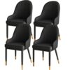dining chair Kitchen Dining Room Furniture Chairs Faux Leather Dining Chairs Set Of 4 Water Proof PU Leather With Metal Legs Reception Chair for