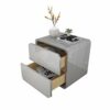 FRDTSG Bedside Table Wood Minimalist Gray Bedside Table, Two-layer Drawer Type Large Capacity Bedside Table