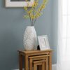Julian Bowen Coxmoor Nest of Tables, Oak,Height: 48, Width: 50, Depth: 35cm