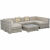 WALNUT Beige 7-Piece Rattan Conversation Furniture Set Outdoor Wicker Patio Sofa Set