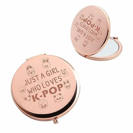 AKTAP KPop Characters Makeup Mirror SKZ Stray Fans Gifts Just a Girl Who Loves K-Pop Compact Mirror (KPop Characters Mirror)