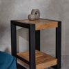Harbour Reclaimed Solid Wood Lamp Table With Shelf, Metal Frame, Living Room, Hallway, Side End Table, Industrial Rustic Furniture