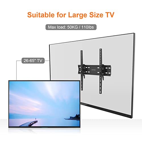 GRIFEMA GB1004-2 TV Wall Bracket, Tilt TV Mount for 26 to 65 Inches Flat & Curved TVs or Monitors, Max VESA 400x400mm Weight Capacity up to 50kg,