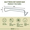 ECOHomes Mattress Retainer Bar for Foot of Beds for Home, RV | Non Slip Gaskets Metal Bar Holder for Bottom of Bed Frames & Adjustable Beds - Gua
