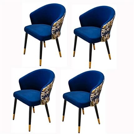 Kitchen Dining Room Furniture Chairs Dining Chair Set Of 4 Living Room Chair with Metal Legs Velvet Seat and Backrests Modern Household Makeup Ch