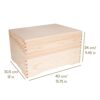 Creative Deco XXL Extra Large Wooden Storage Box | 40 x 30.5 x 24 cm | Plain, Unfinished & Unpainted with Hinged Lid | Tool Gift Storage Keepsake