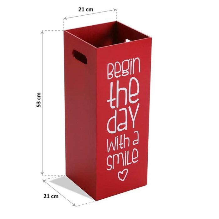 Versa - Red Umbrella Stand Fluor,53x21x21 cm