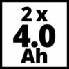 Einhell Power X-Change 18V, 4.0Ah Lithium-Ion Battery Twin Pack - 2 x 4,0Ah Batteries Universally Compatible With All Einhell PXC Power Tools And