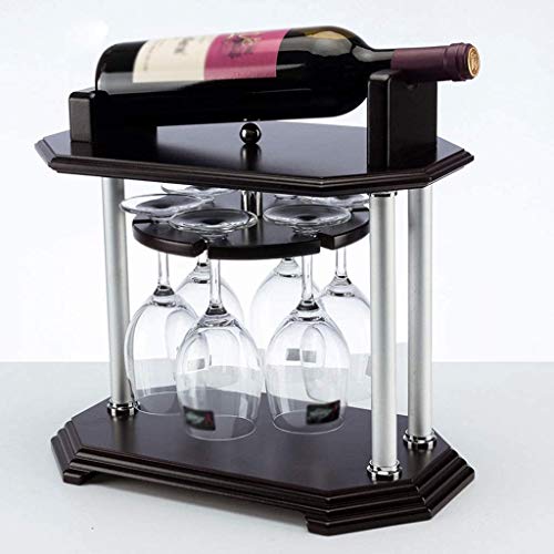 CZDYUF Countertop Wine Rack, Decorative Tabletop Wine Bottle Holder, Black, Friendly and Tasteless