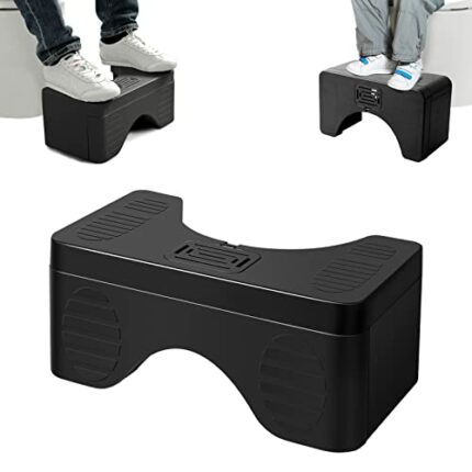 Easicozi Folding Toilet Stool，Convenient and Compact Squatting Stool, Creative Non-Slip Toilet Seat Footstool, Fit for All Toilets (Black)