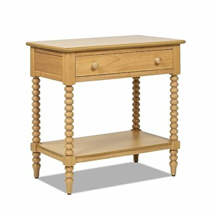 Jennifer Taylor Home Nightstand, Rubberwood, Natural Brown Wood