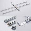 HIGOH Towel Rack Towel Rack,Free Perforated Rotating Towel Rack,Bathroom Stainless Steel Movable Towel Rail,Four-Bar Bathroom Kitchen,Wall-Mounte