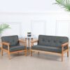 通用 Double Kids Sofa Couch/PVC Leather Toddler Chair Couch/Wooden Frame 2 Seater Children Sofa (Gray)