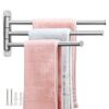 BOBLIUE Swivel Towel Rail,Towel Rack Wall Mounted,3-Arm Folding Towel Holder-40cm/Stainless steel Towel Hanger/Towel Storage Rack/Towel Rails for