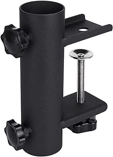 VANROUG Heavy Duty Balcony Umbrella Holder Clamp Garden Fence Parasol Decking Holding Bracket Stand,Clamping range(15mm-63mm),Umbrella Diameter(2
