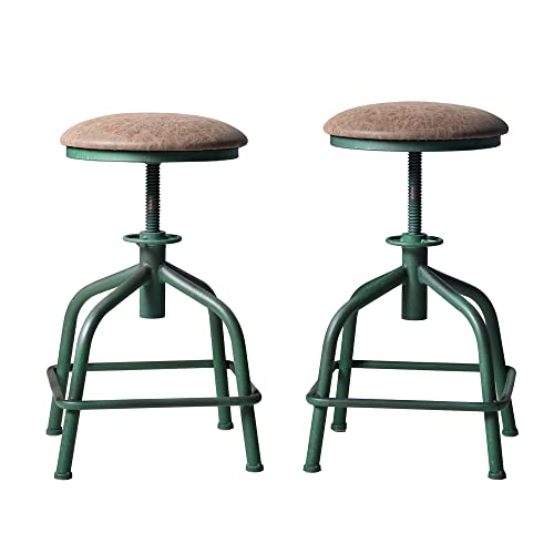 Topower Farmhouse Kitchen Stool, Industrial Counter Stool, Kitchen Deco Round Seat Standard Height Adjustable Swivel Bar Stools Indoor House Desi