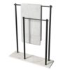 RSOCHS Marble bathroom floor towel bar bathroom towel holder simple bath towel rack coat rack stainless steel towel bar