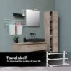 WeeGoo 3-Tier Towel Rail 43-75cm Adjustable Towel Rail Wall Mounted 304 Stainless Steel Towel Bar Towel Storage Towel Holder for Bathroom Shower