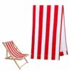 AHANDMAKER Beach Sling Chair Replacement Canvas, Red and White Stripes Casual Simple Lounge Chair Replacement Fabric for Home Beach Chair Sling C