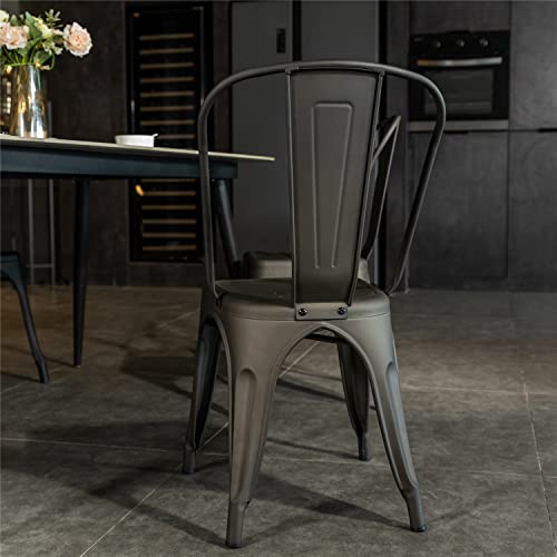 FurnitureR Dining Chair, Metal, Grey