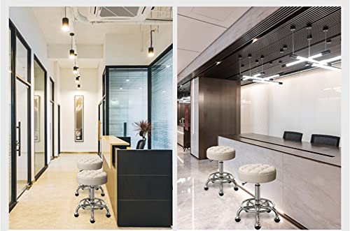 AANAN Stools,Beauty Stool Rolling Stool with Footrest, Comfortable Swivel Stool on Wheels, Heavy Duty Hydraulic Metal Stool with Rod for Salon, M