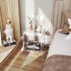 solaround Acrylic Nightstand Colorful Bedside Table with Open Storage Shelf,Clear Side Table for Living Room (1, Clear)