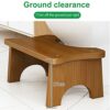 POHOVE Bamboo Toilet Stool Squatting Toilet Stool,Adult Bath Stool Sturdy and Comfortable Poop Stool Squat Toilet Stool for Adults and Children,7