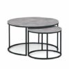 Julian Bowen Staten Round Nesting Coffee Table, Concrete Effect