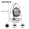 xocome Egg Chair Covers, Outdoor Swing Egg Chair Cover Waterproof Anti-dust with Zipper 210D Oxford Fabric Veranda Garden Lawn Chair Protector Fu