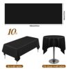 10 Pack Black Disposable Plastic Tablecloths,Plastic Rectangle Tablecloth Tablecloths 54 Inch x 108 Inch Party Table Cover for Picnic BBQ,Wedding