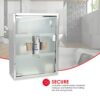 Home Basics Bathroom Medicine Cabinet (2 Pack), Silver Wall Cabinet with Three Shelves | Wall-Mounted | Holds Pills, Beauty, and Makeup