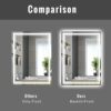 SaniteModar LED Bathroom Mirror 36 x 28 inch, Front + Backlit Lights, Dimmable, Anti Fog, 3 Colors, Waterproof, led Mirror for Bathroom, Wall Mou