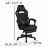 Flash Furniture X40 Gaming Racing Ergonomic Computer Chair with Fully Reclining Back/Arms, Slide-Out Footrest, Massaging Lumbar, Faux Leather, Bl