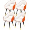 Kitchen Dining Room Furniture Chairs Dining Chairs Set Of 4,Water Proof Leather Kitchen Chairs with Carbon Steel Legs,Modern High Back Padded Sof