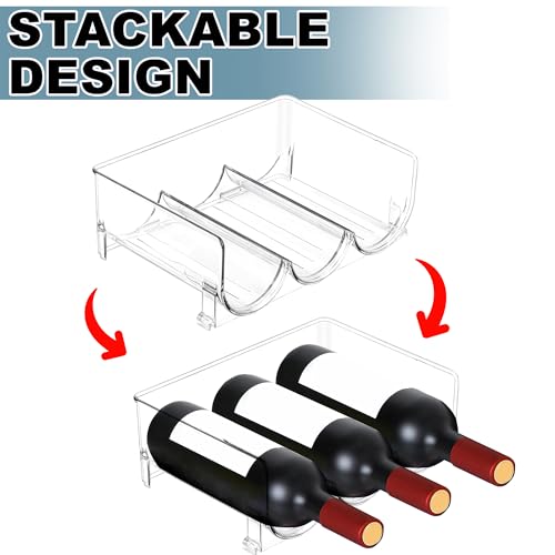 4 Pack Water Bottle Organizer Holder for Cup, Wine & Tumbler Stackable Water Bottle Organizer Cabinet Storage & Kitchen Pantry Water Bottle Stora