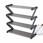 Tytlyworth 4 Tier Shoe Rack,Stackable 4 Tier Small Shoe Organiser | Sturdy Narrow Shoe Shelf, Waterproof and Space-saving, Lightweight Shoe Rack