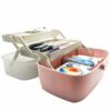 Gute Medicine Box for Safe Medication Storage,Fold 3-Layer Household Medicine Cabinet Organiser,First Aid Kit Storage Box,Portable Storage Box wi