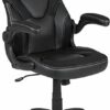 Flash Furniture X10 Gaming Racing Office Ergonomic Computer PC Adjustable Swivel Chair with Flip-up Arms, Gray/Black LeatherSoft, Polyurethane