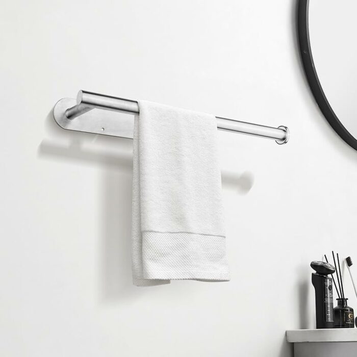 SARIHOSY Round Towel Ring Matt Black Bath Towel Rail Bathroom Kitchen, Hanging Towel Hanger Bathroom Accessories Hotel Square, Hand Towel Rail Ho