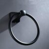 RAKUTE Modern Design Space Aluminum Black Towel Rings, Towel Holder, Round Wall-Mounted Towel Rack, Bathroom Accessories Hardware Bathroom Ring