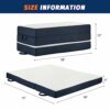 Folding Mattress Queen Size,4 Inch Tri-Folding Portable Trifold Mattress Topper with Washable Cover, Non-Slip Bottom Camping Mattress Guest Bed