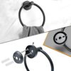 Care 4U Matte Black Towel Ring, Modern Kitchen Hand Towel Holder for Bathroom Wall Mounted, SUS304 Stainless Steel Bathroom Towel Rack