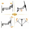 RICOO TV Bracket Tilt Swivel for 15-42 Inch for LED LCD OLED Curved and Flatscreens S2022 Monitor Wall Mount Universal for VESA 100x100-200x200
