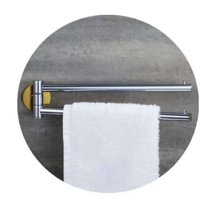 Essentials Double Towel Bar,Chrome Finish Swivel Towel Rail