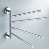 HIGOH Towel Rack Chrome Stainless Steel Towel Racks,Swivel Towel Rail,Bath Rack Wall Mounted Towel Rack Holder,With 4 Swivel Bars Bathroom Hardwa