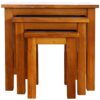 Aurotrice Nest of Tables OAK Solid Nesting 3 Tables Coffee Table Small Side/End/Lamp/Nesting Tables Rustic