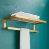 HIGOH Towel Racks, Bathroom Towel Rack Wall Mounted Towel Holder,Bath Hardware,Brushed Aluminum Towel Rack Towel Bar Corner Shelf